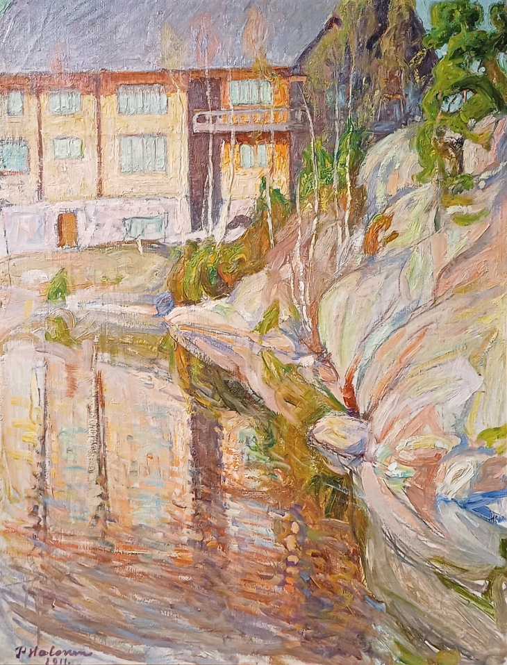 Pekka Halonen, Halosenniemen huvila, öljy 1911, yksityiskokoelma. Kuva Tuusulan museo