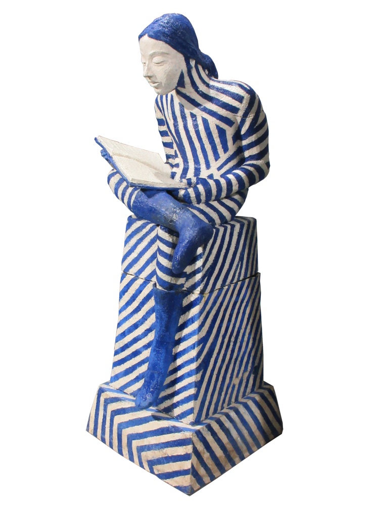 Anna-Maria Osipow, Lukeva tyttö, Tuusulan kunnan taidekokoelma. Kuva Lasse Mattila